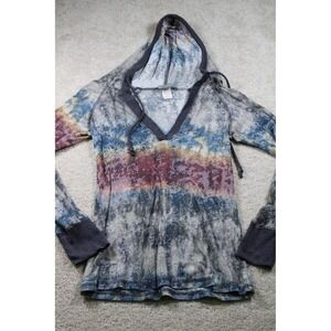 Daytrip Hoodie‎ Womens Medium Thermal Tie Dye Pullover Long Sleeve Top USA